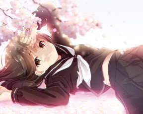 Картинка аниме unknown +другое девушка взгляд фон