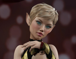 Картинка 3д+графика эльфы+ elves фон взгляд эльфийка