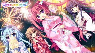 Картинка аниме natsuiro+kiseki девушки фон взгляд