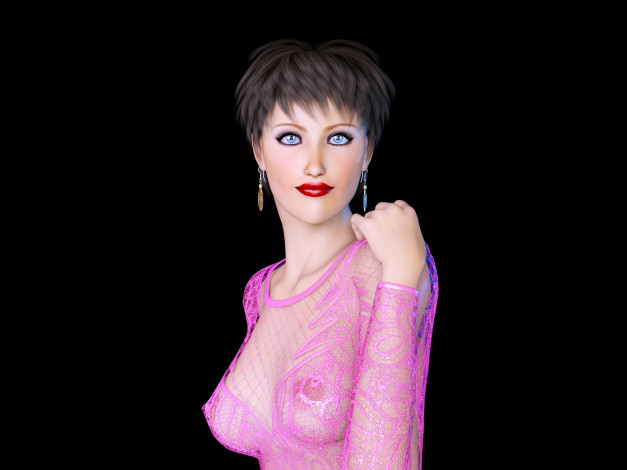 Обои картинки фото 3д графика, люди , people, девушка, взгляд, фон