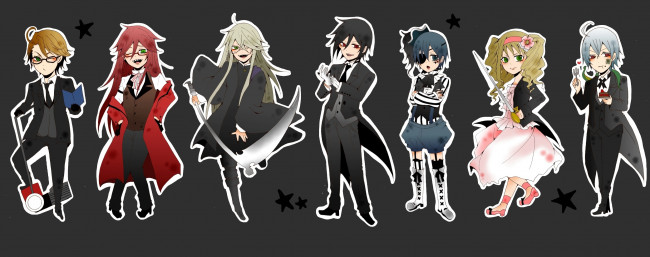 Обои картинки фото аниме, kuroshitsuji, тёмный, дворецкий