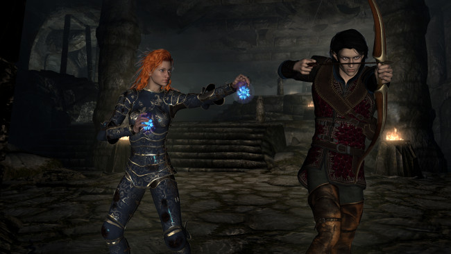 Обои картинки фото 3д графика, фантазия , fantasy, девушка, взгляд, фон, парень