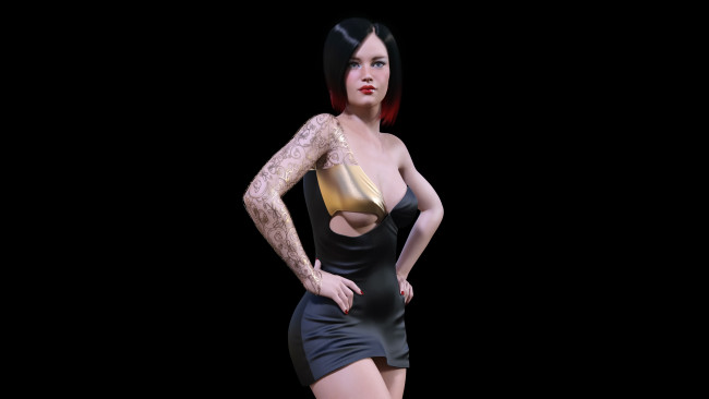 Обои картинки фото 3д графика, люди , people, девушка, взгляд, фон