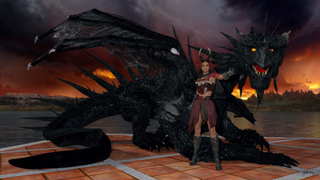 Обои картинки фото 3д графика, существа , creatures, кастаника, взгляд, фон, дракон