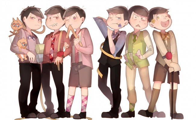 Обои картинки фото аниме, osomatsu-san, мальчики