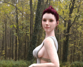 Картинка 3д+графика люди+ people взгляд фон девушка