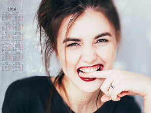 Картинка календари девушки улыбка 2018 лицо взгляд