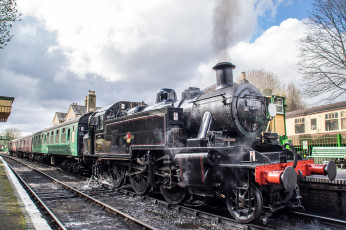 Картинка техника паровозы рельсы паровоз