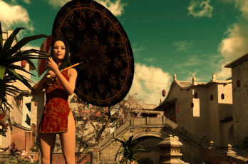 Картинка 3д+графика люди+ people фон взгляд девушка