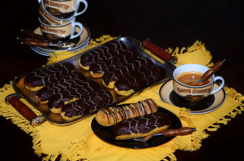 Картинка еда пирожные +кексы +печенье кофе эклеры