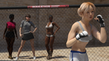 Картинка 3д+графика спорт+ sport бокс ринг фон взгляд девушки