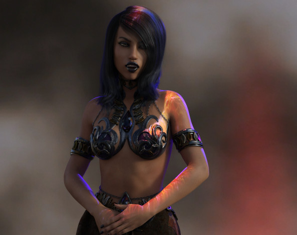 Обои картинки фото 3д графика, люди , people, фон, взгляд, девушка