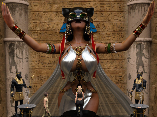 Обои картинки фото 3д графика, фантазия , fantasy, фон, девушка, взгляд