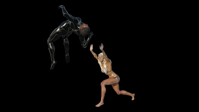 Обои картинки фото 3д графика, фантазия , fantasy, фон, взгляд, девушки