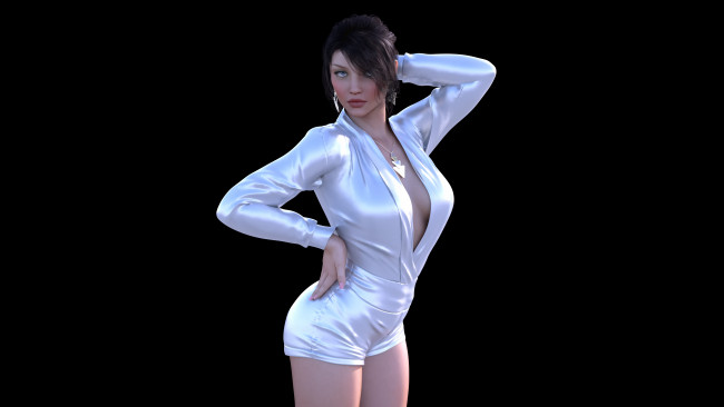 Обои картинки фото 3д графика, люди , people, фон, взгляд, девушка