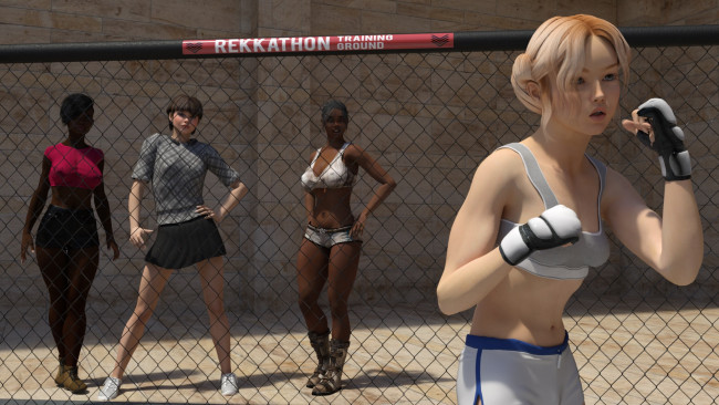 Обои картинки фото 3д графика, спорт , sport, бокс, ринг, фон, взгляд, девушки