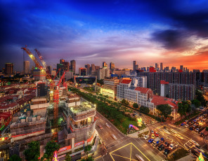 Картинка города -+огни+ночного+города простор