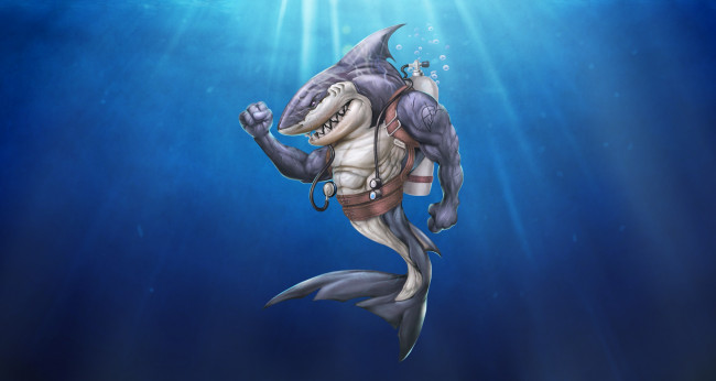 Обои картинки фото рисованное, комиксы, стиль, акула, shark, fantasy, арт, illustration, characters, science, fiction, creatures
