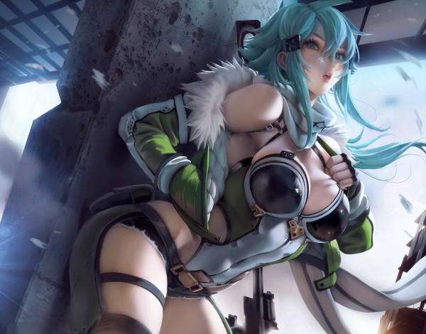 Обои картинки фото аниме, sword art online, синон