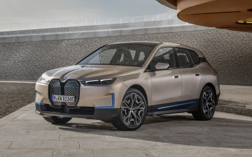 Картинка 2022+bmw+ix автомобили bmw ix 2022 4k вид спереди экстерьер кроссовер новая модель электромобиль