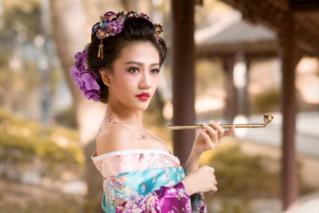 Обои картинки фото девушки, - азиатки, гейша