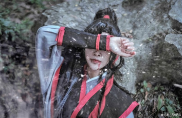 Картинка девушки -+креатив +косплей вэй усянь костюм дождь кровь