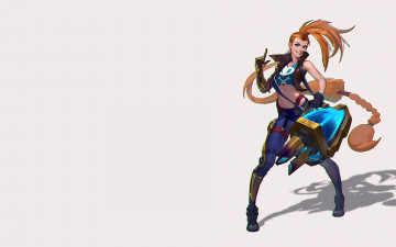 Картинка видео+игры league+of+legends jinx коса оружие