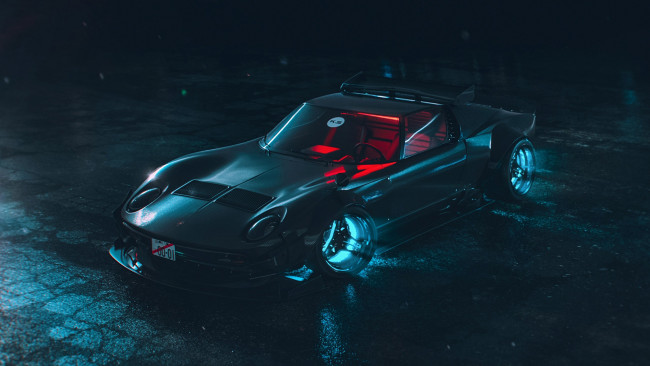 Обои картинки фото автомобили, 3д, lamborghini, miura