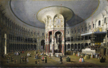 Картинка interior+rotunda-giovanni+antonio+canal рисованное canaletto ротонда здание люди