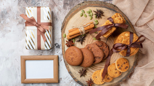 Обои картинки фото еда, пирожные,  кексы,  печенье, корица, печенье, анис