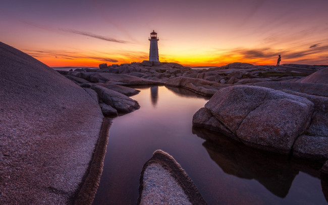 Обои картинки фото peggy`s cove lighthouse, canada, природа, маяки, peggy's, cove, lighthouse