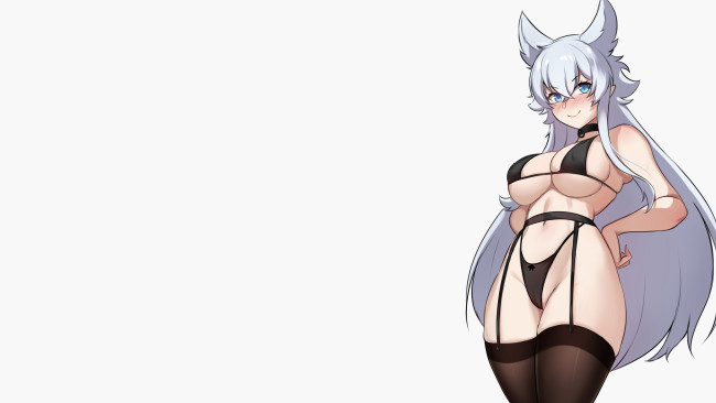 Обои картинки фото аниме, животные,  существа, красивая, девушка