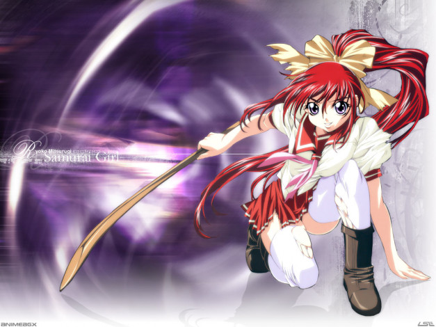 Обои картинки фото аниме, samurai, girl