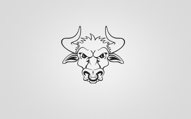 Обои картинки фото бык, рисованные, минимализм, bull, рога