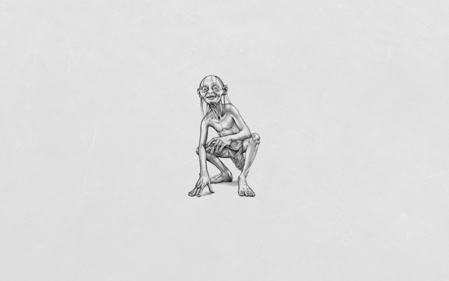 Обои картинки фото властелин, колец, рисованные, минимализм, голлум, gollum, the, lord, of, rings