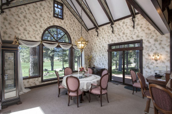 Картинка интерьер столовая стол окна обои