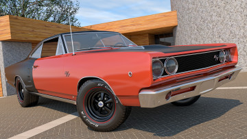 обоя автомобили, 3д, 1968, dodge, coronet