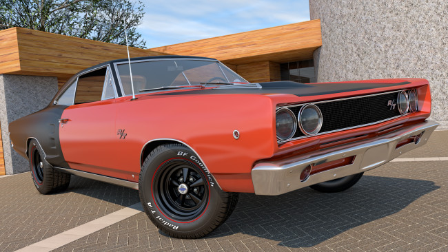 Обои картинки фото автомобили, 3д, 1968, dodge, coronet