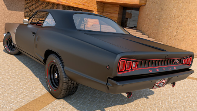 Обои картинки фото автомобили, 3д, dodge, coronet, 1968