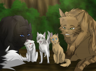 Картинка рисованное животные +коты фон коты