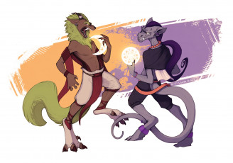 Картинка рисованное животные +сказочные +мифические волки