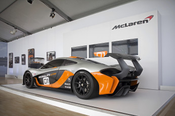 обоя mclaren p1 gtr in pebble beach, автомобили, mclaren, спорткар