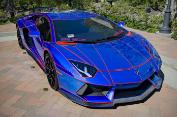 Картинка lamborghini+aventador+aka+big+blue автомобили lamborghini спорткар