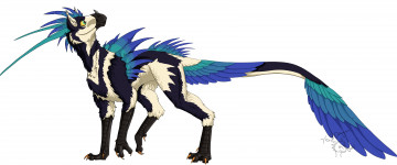 Картинка рисованное животные +сказочные +мифические фон хвост собака