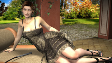 Картинка 3д+графика люди+ people взгляд девушка фон