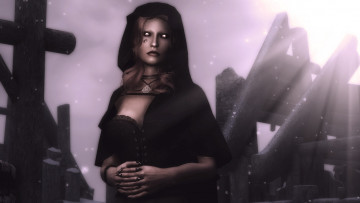 Картинка 3д+графика существа+ creatures эльфийка фон взгляд