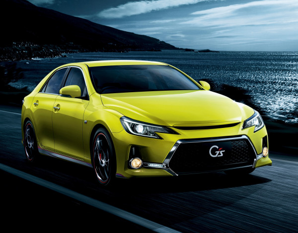 Обои картинки фото автомобили, toyota, желтый, 2014г, grx133, yellow, label, gs, 350s, mark, x