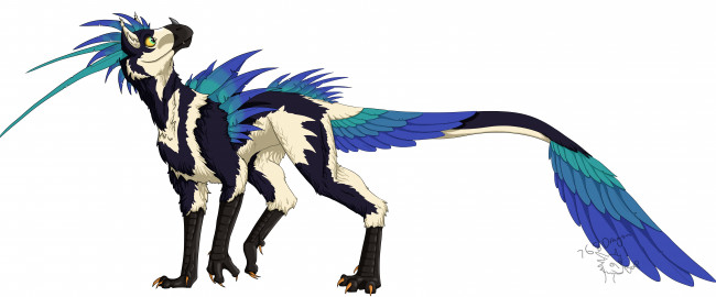 Обои картинки фото рисованное, животные,  сказочные,  мифические, фон, хвост, собака