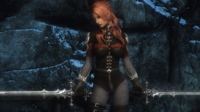 Обои картинки фото 3д графика, амазонки , amazon, фон, взгляд, мечи, девушка