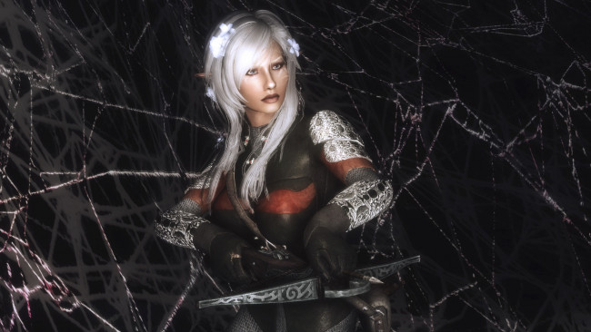 Обои картинки фото 3д графика, эльфы , elves, блондинка, фон, взгляд, эльфийка